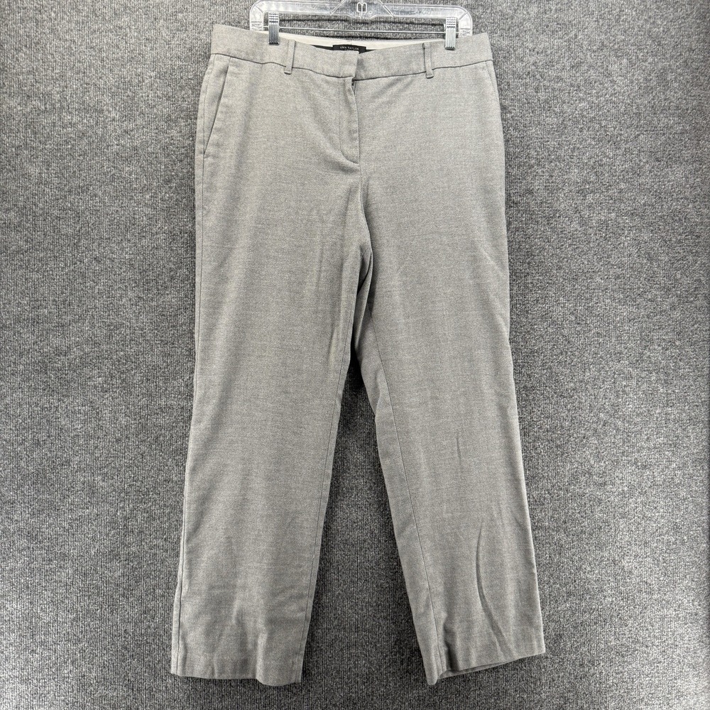 Ann Taylor Pants Size 12 Curvy Gray Wool Straight Classy Old Money Office Career